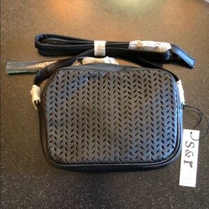 Summer and Rose eyelet shoulder bag black